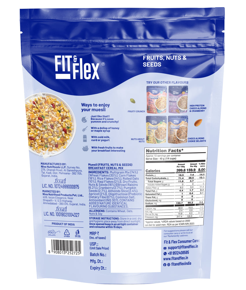 
                  
                    Zero Added Sugar Muesli - Fruits, Nuts & Seeds 400g
                  
                