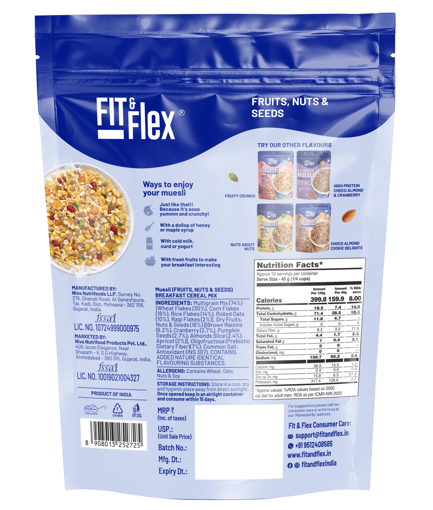 
                  
                    Zero Added Sugar Muesli - Fruits, Nuts & Seeds 400g
                  
                