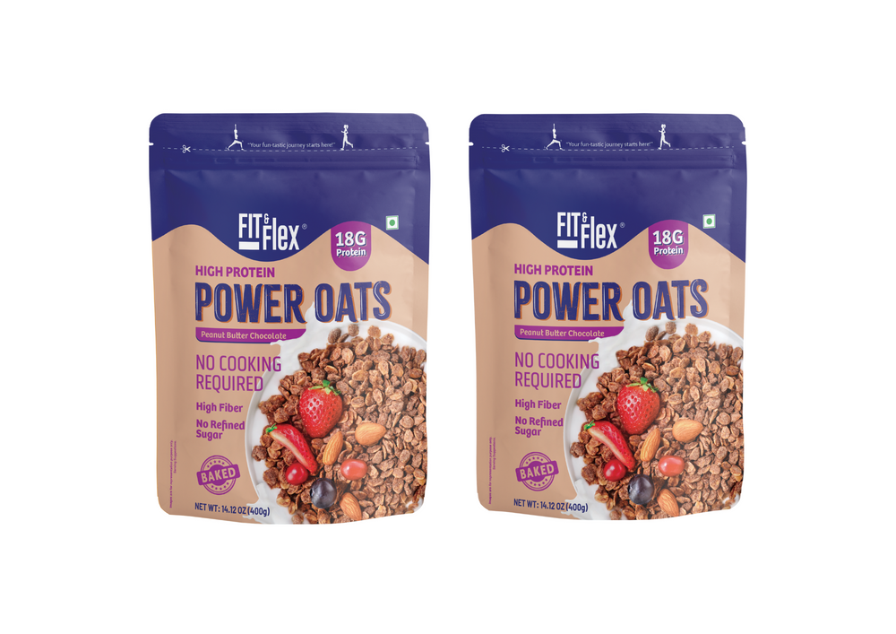 
                  
                    Power Oats | Peanut Butter Chocolate Flavor | No Cooking Required - Ready To Eat | 0 Added Sugar
                  
                