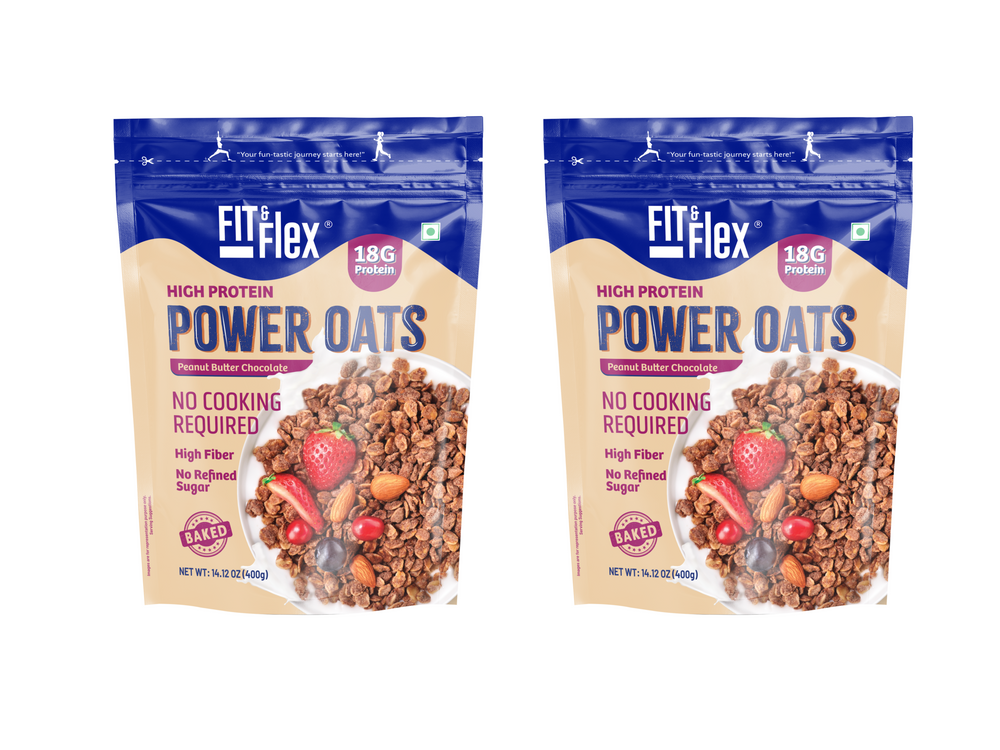 
                  
                    Power Oats | Peanut Butter Chocolate Flavor | No Cooking Required - Ready To Eat | 0 Added Sugar
                  
                