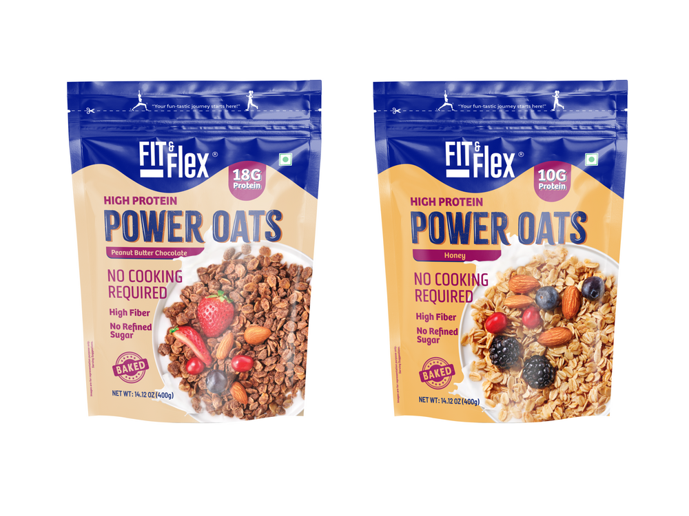 
                  
                    Power Oats | Peanut Butter Chocolate Flavor | No Cooking Required - Ready To Eat | 0 Added Sugar
                  
                