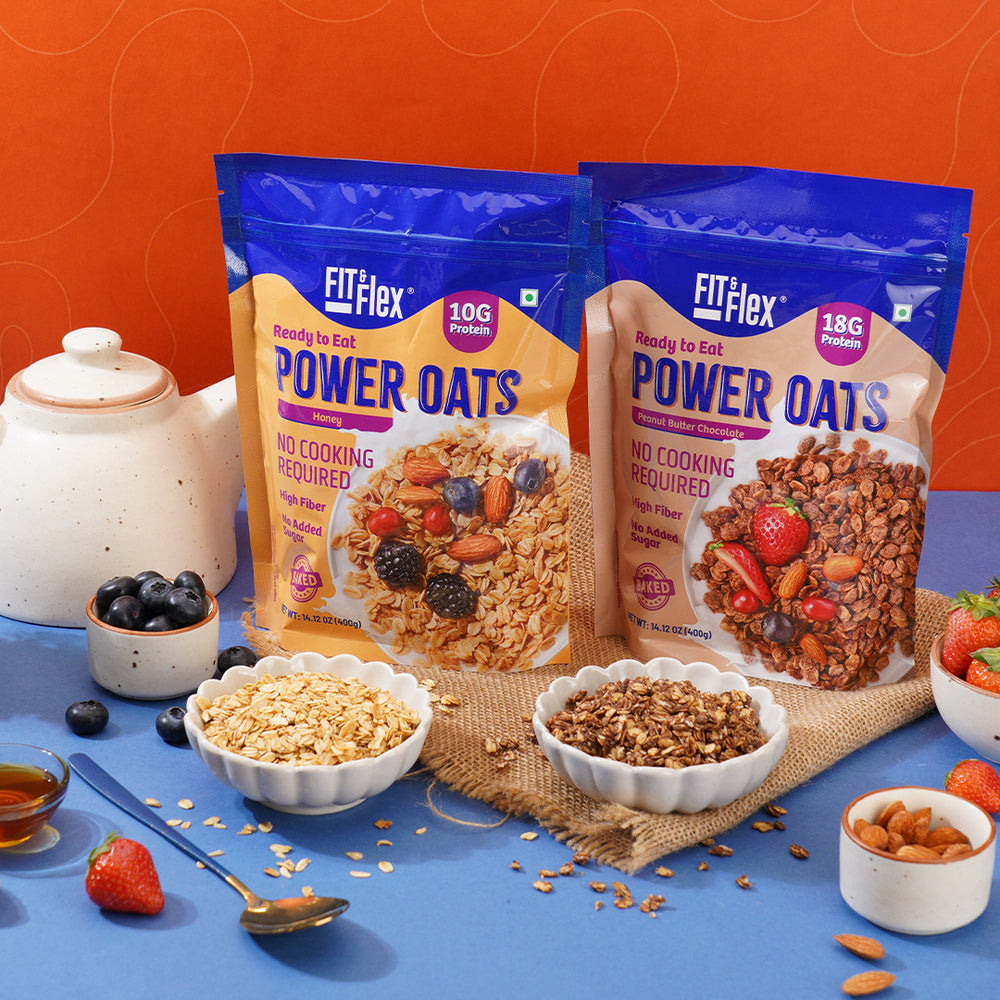 
                  
                    Power Oats | Peanut Butter Chocolate Flavor | No Cooking Required - Ready To Eat | 0 Added Sugar
                  
                