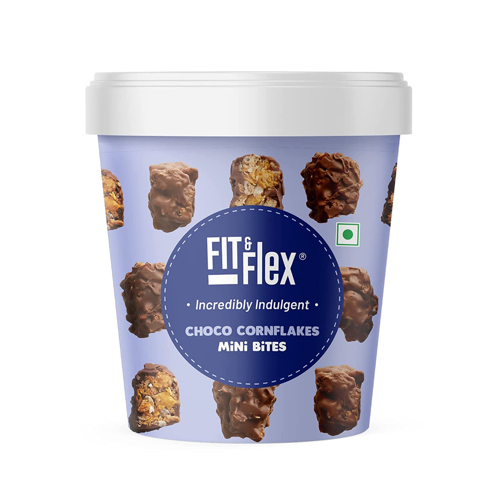 Fit & Flex Choco Cornflakes Mini Bites, Oat Rich, Healthy Snacks